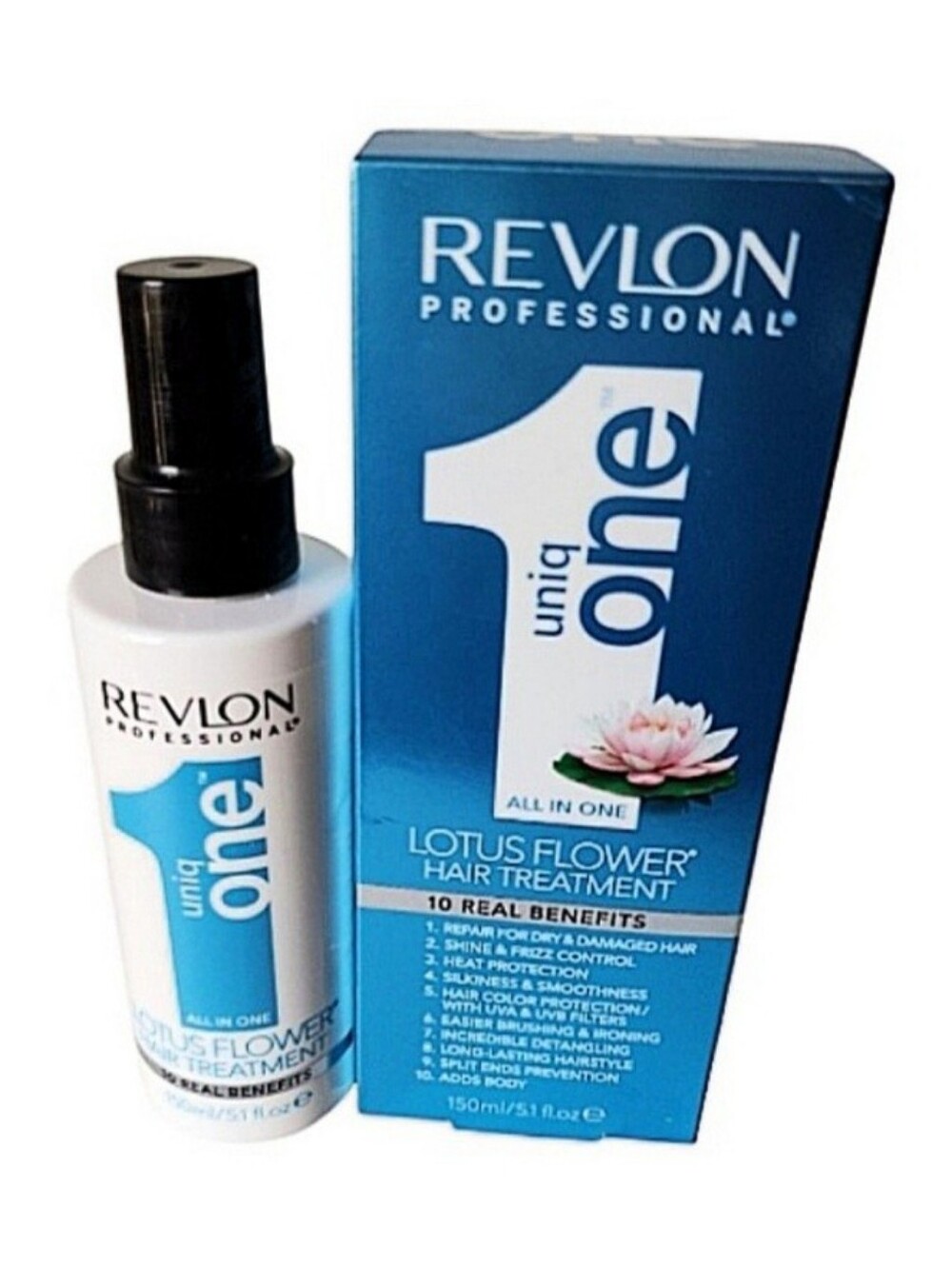 New! Revlon Uniq1 Lotus Flower All in 1 Hair Treatment Spray-on Silk Leave in